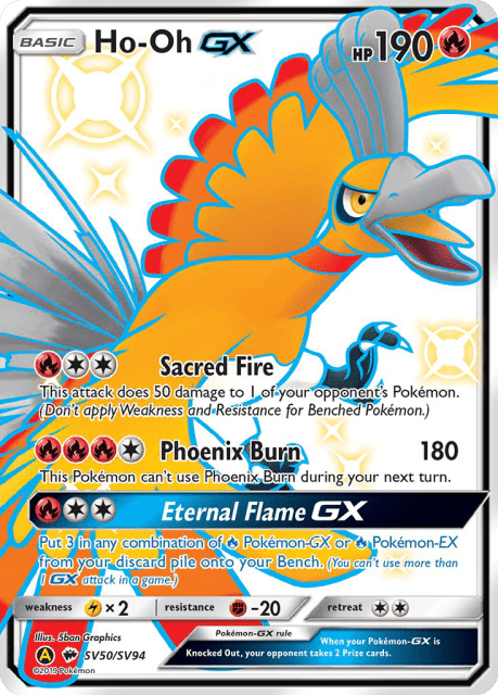 Ho-Oh-GX (Holofoil) (SV50) — Hidden Fates Shiny Vault