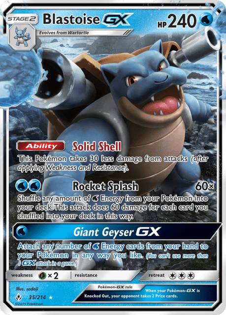 Blastoise-GX (Holofoil) (35) — Unbroken Bonds