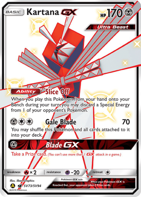 Kartana-GX (Holofoil) (SV73) — Hidden Fates Shiny Vault