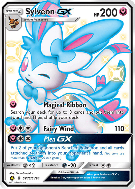 Sylveon-GX (Holofoil) (SV76) — Hidden Fates Shiny Vault