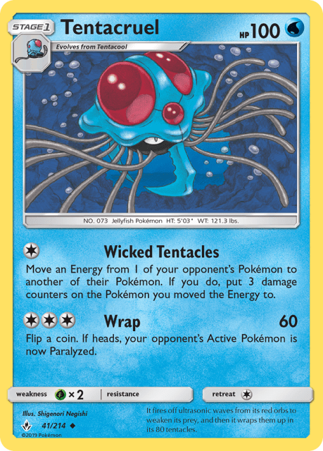 Tentacruel (Reverse Holofoil) (41) — Unbroken Bonds