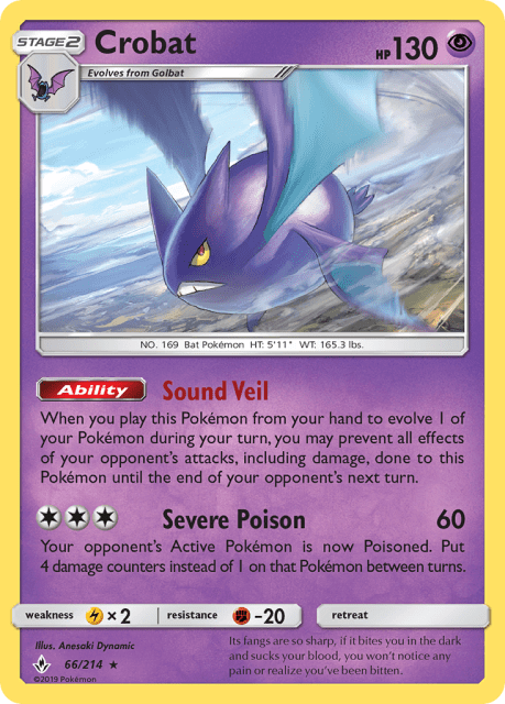 Crobat (Holofoil) (66) — Unbroken Bonds