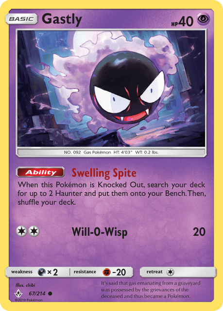 Gastly (Reverse Holofoil) (67) — Unbroken Bonds