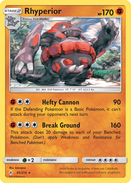 Rhyperior (Reverse Holofoil) (95) — Unbroken Bonds