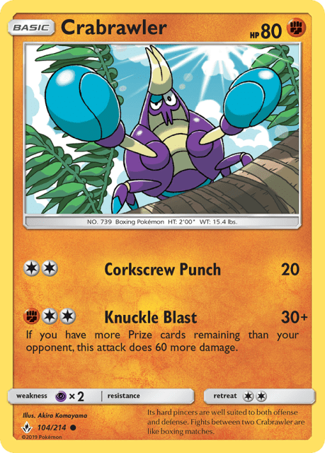 Crabrawler (Reverse Holofoil) (104) — Unbroken Bonds
