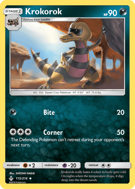 Krokorok (Reverse Holofoil) (115) — Unbroken Bonds