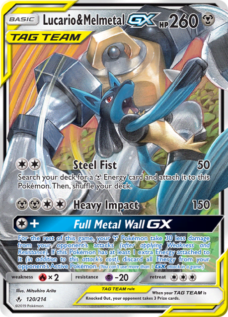 Lucario & Melmetal-GX (Holofoil) (120) — Unbroken Bonds