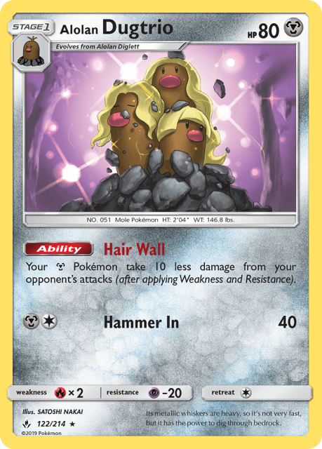 Alolan Dugtrio (Reverse Holofoil) (122) — Unbroken Bonds