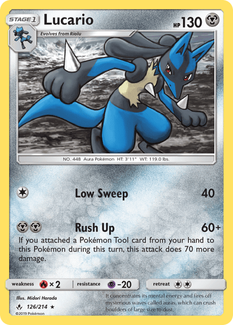 Lucario (Holofoil) (126) — Unbroken Bonds