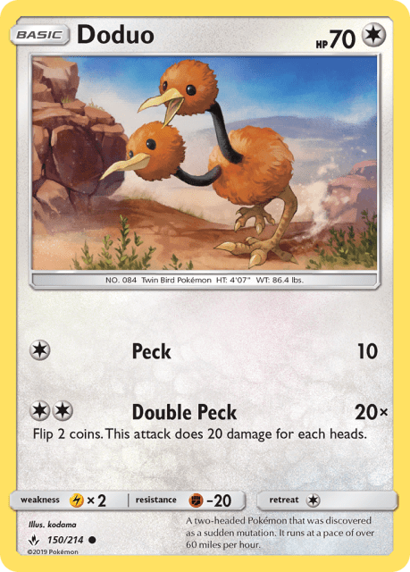 Doduo (Reverse Holofoil) (150) — Unbroken Bonds