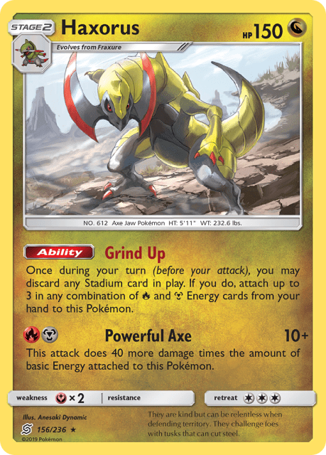 Haxorus (Reverse Holofoil) (156) — Unified Minds