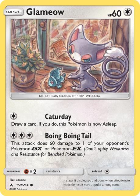 Glameow (Reverse Holofoil) (159) — Unbroken Bonds
