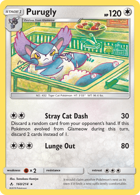 Purugly (Reverse Holofoil) (160) — Unbroken Bonds