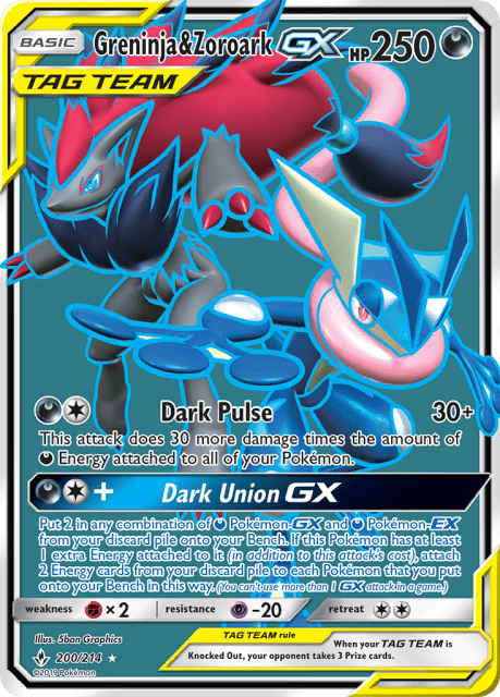 Greninja & Zoroark-GX (Holofoil) (200) — Unbroken Bonds
