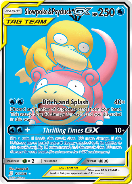 Slowpoke & Psyduck-GX (Holofoil) (217) — Unified Minds