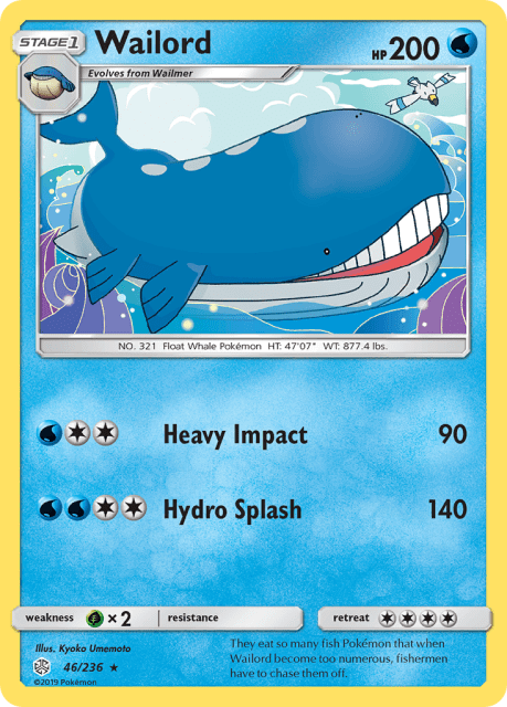 Wailord (Reverse Holofoil) (46) — Cosmic Eclipse