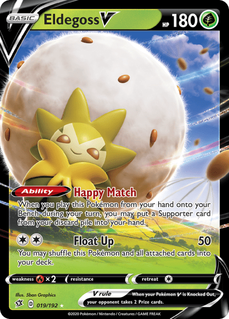 Eldegoss V (Play Pokemon Stamp Holofoil) (19) — Rebel Clash