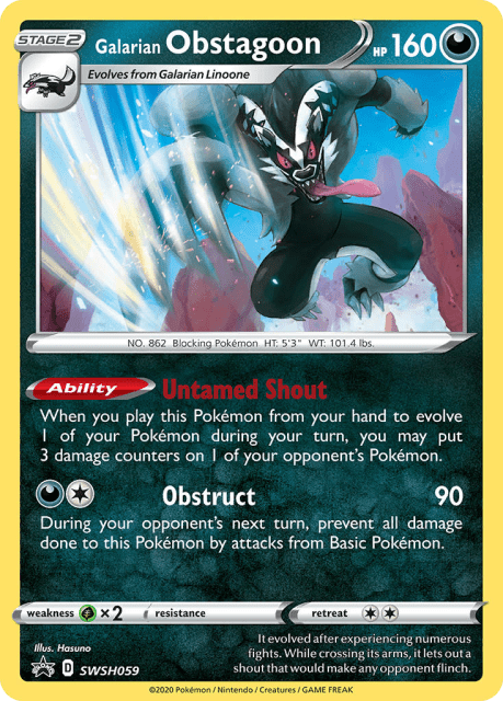 Galarian Obstagoon (Holofoil) (SWSH059) — SWSH Black Star Promos