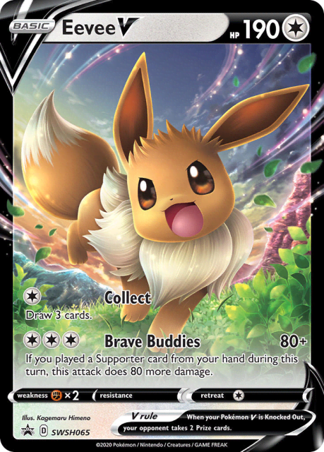Eevee V (Holofoil) (SWSH065) — SWSH Black Star Promos