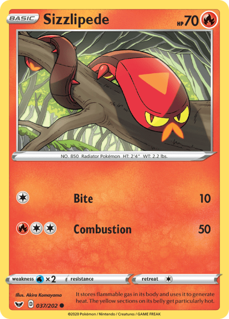Sizzlipede (Reverse Holofoil) (37) — Sword & Shield