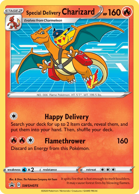 Special Delivery Charizard (Holofoil) (SWSH075) — SWSH Black Star Promos