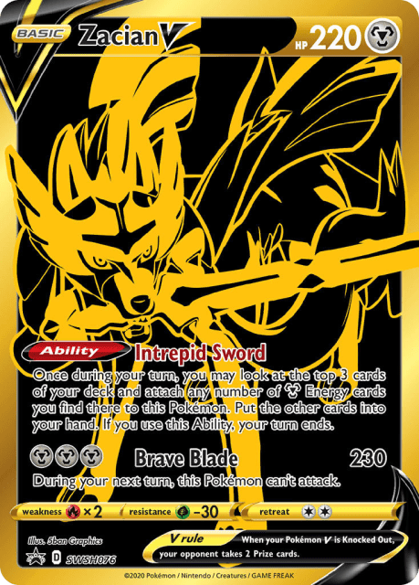 Zacian V (Holofoil) (SWSH076) — SWSH Black Star Promos