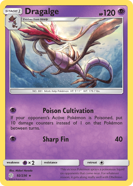 Dragalge (Reverse Holofoil) (92) — Cosmic Eclipse