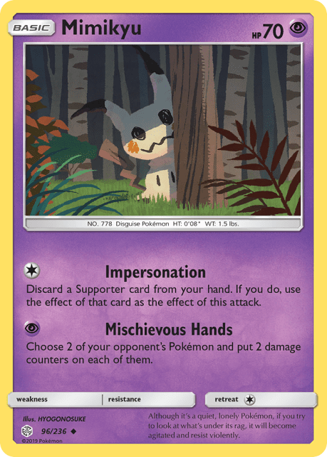 Mimikyu (Reverse Holofoil) (96) — Cosmic Eclipse