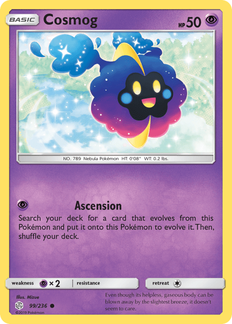 Cosmog (Play Pokemon Stamp Reverse Holofoil) (99) — Cosmic Eclipse