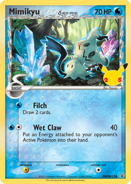 Mimikyu δ (Holofoil) (SWSH136) — SWSH Black Star Promos