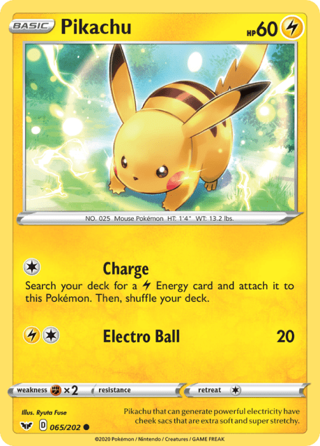 Pikachu (Reverse Holofoil) (65) — Sword & Shield