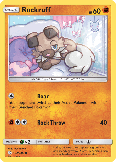 Rockruff (Reverse Holofoil) (123) — Cosmic Eclipse