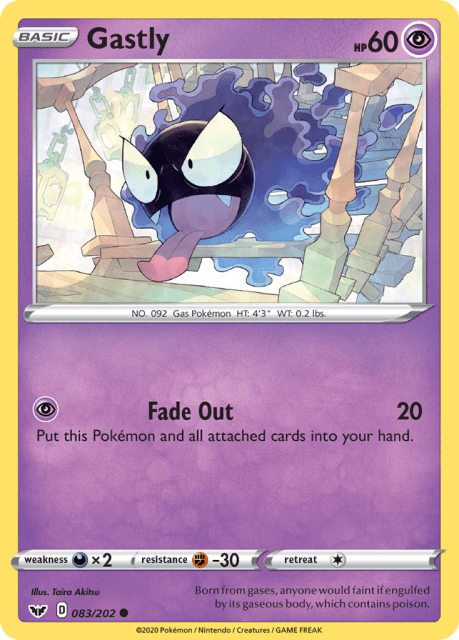 Gastly (Reverse Holofoil) (83) — Sword & Shield