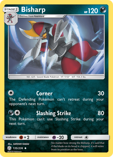 Bisharp (Reverse Holofoil) (135) — Cosmic Eclipse