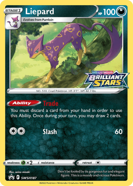 Liepard (Holofoil) (SWSH187) — SWSH Black Star Promos