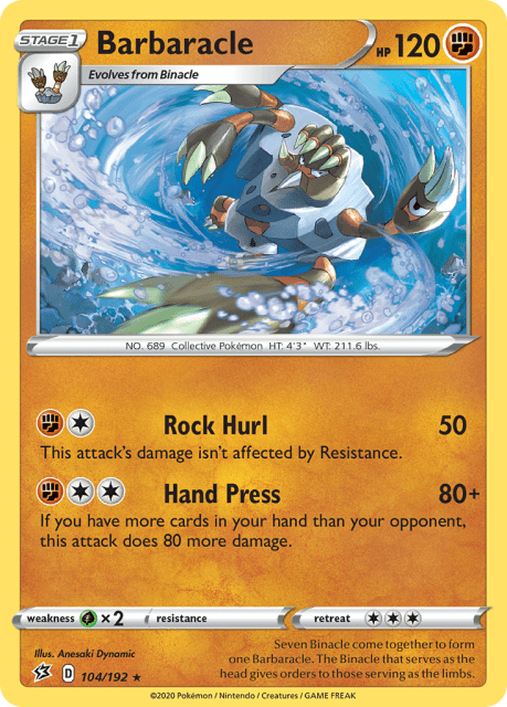 Barbaracle (Reverse Holofoil) (104) — Rebel Clash