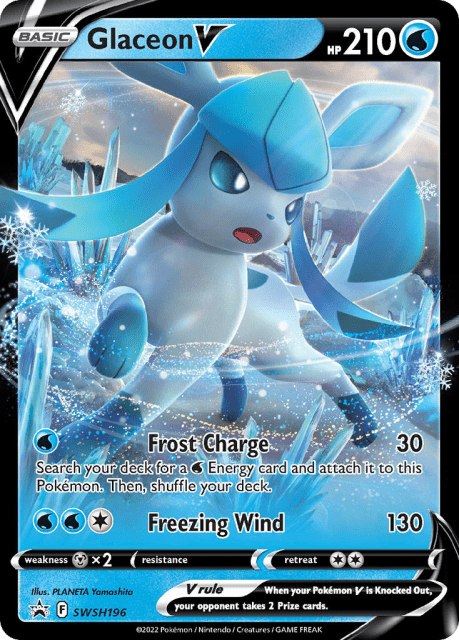 Glaceon V (Holofoil) (SWSH196) — SWSH Black Star Promos