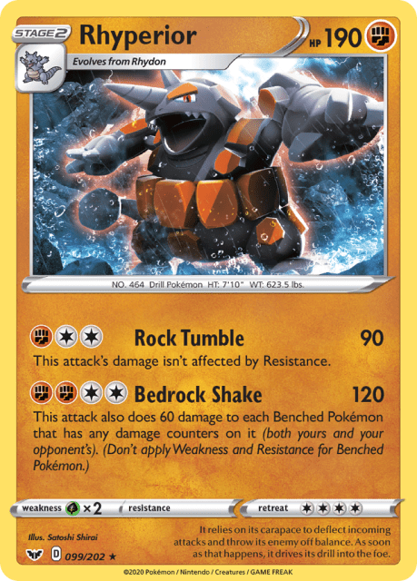 Rhyperior (Reverse Holofoil) (99) — Sword & Shield