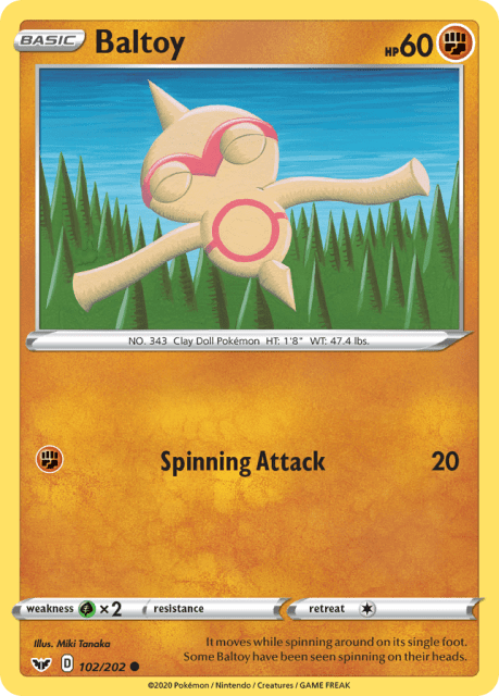 Baltoy (Reverse Holofoil) (102) — Sword & Shield