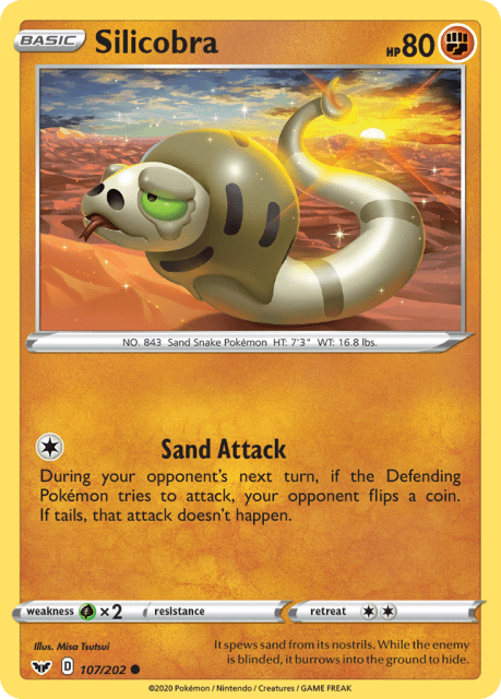 Silicobra (Reverse Holofoil) (107) — Sword & Shield