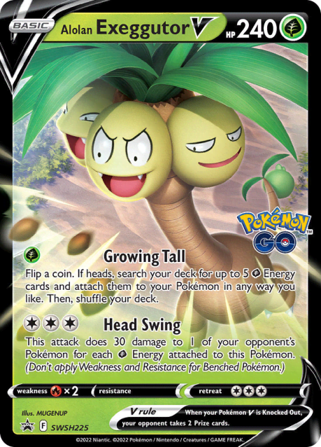 Alolan Exeggutor V (Holofoil) (SWSH225) — SWSH Black Star Promos
