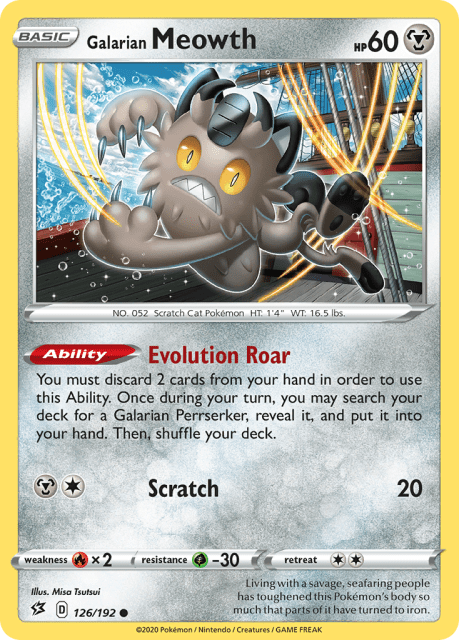 Galarian Meowth (Reverse Holofoil) (126) — Rebel Clash