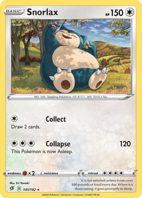 Snorlax (Reverse Holofoil) (141) — Rebel Clash