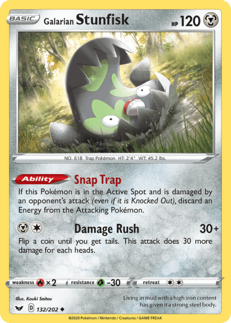 Galarian Stunfisk (Reverse Holofoil) (132) — Sword & Shield