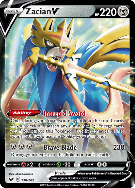 Zacian V (Jumbo) (138) — Sword & Shield