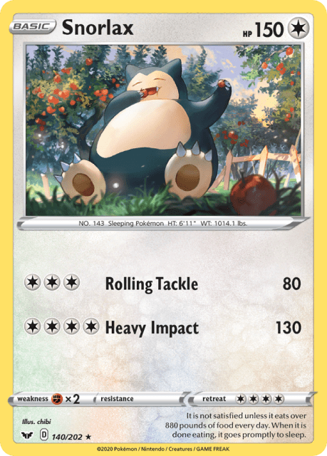 Snorlax (Cosmos Holofoil) (140) — Sword & Shield