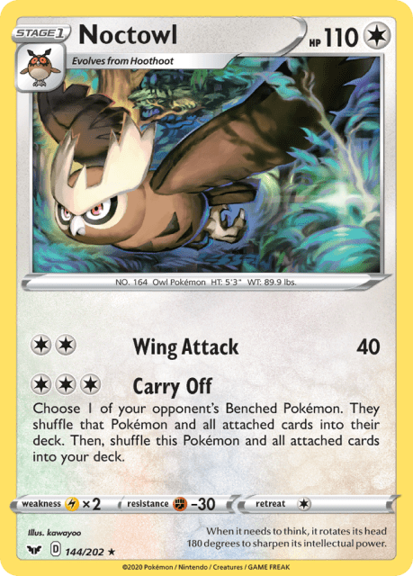 Noctowl (Reverse Holofoil) (144) — Sword & Shield