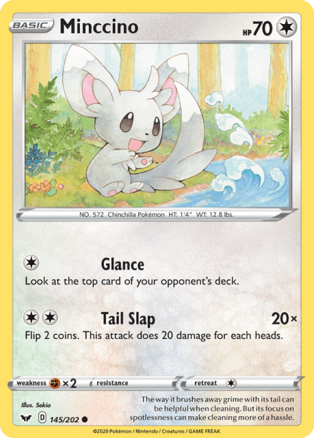 Minccino (Reverse Holofoil) (145) — Sword & Shield