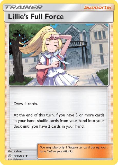 Lillie's Full Force (Reverse Holofoil) (196) — Cosmic Eclipse