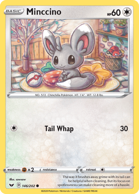 Minccino (Reverse Holofoil) (146) — Sword & Shield